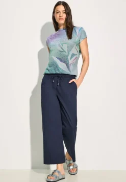Burn-Out T-Shirt mit Print fir green