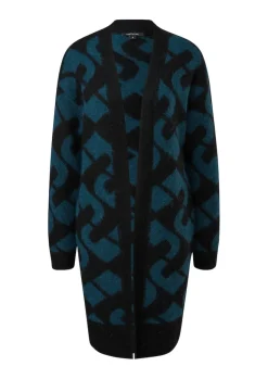 Cardigan aus Alpakamix mit Wolle petrol