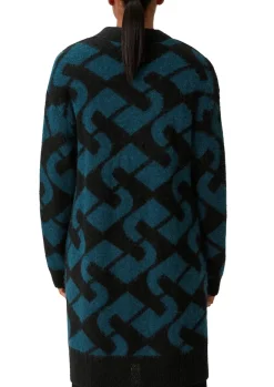 Cardigan aus Alpakamix mit Wolle petrol