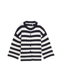 Cardigan mit Streifenmuster navy offwhite block stripe