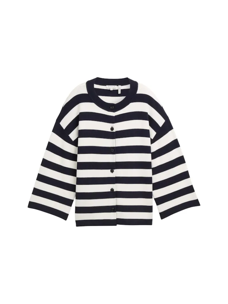 Cardigan mit Streifenmuster navy offwhite block stripe