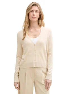 Cardigan mit V-Ausschnitt summer beige melange