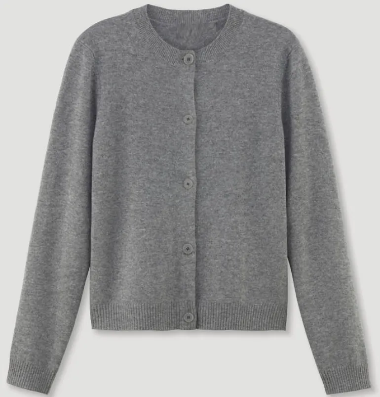 CARLA Cardigan Rundhals silver mel.
