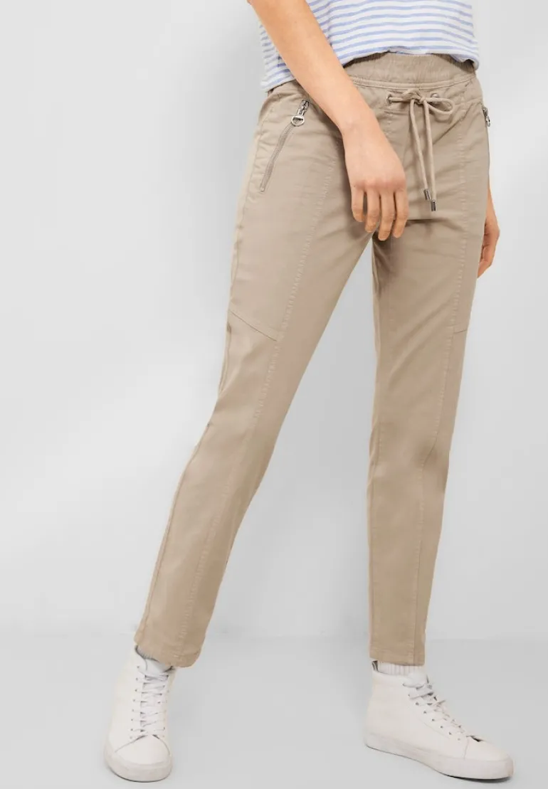 Casual Fit Hose mit Stretch authentic beige