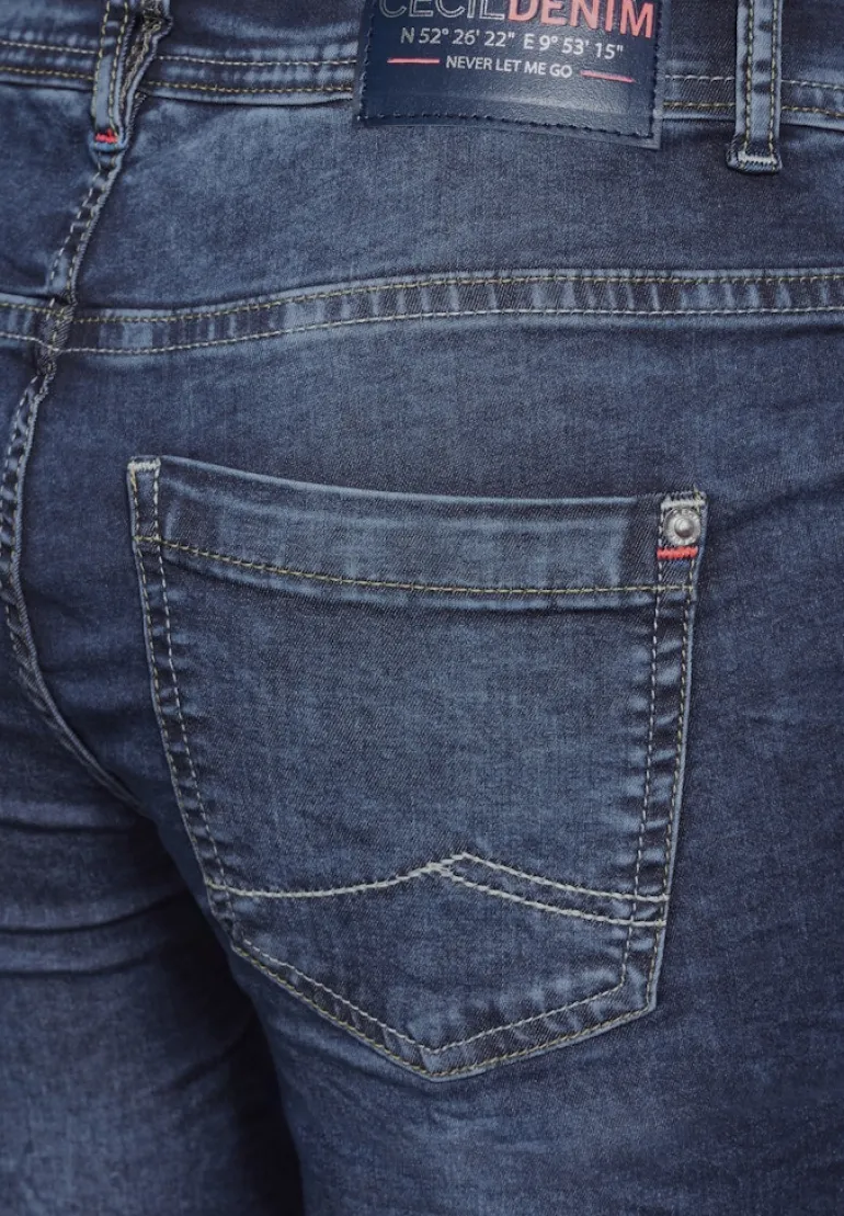 3/4 Casual Fit Jeans mid blue used wash