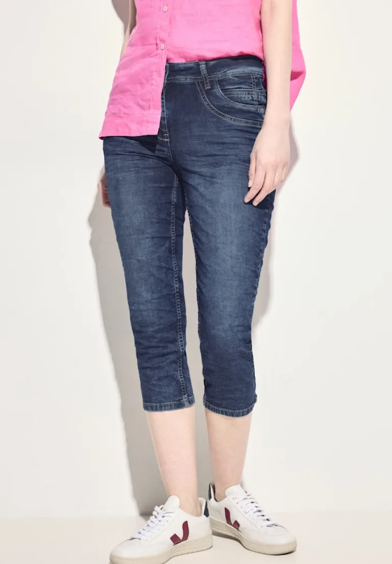 3/4 Casual Fit Jeans mid blue used wash