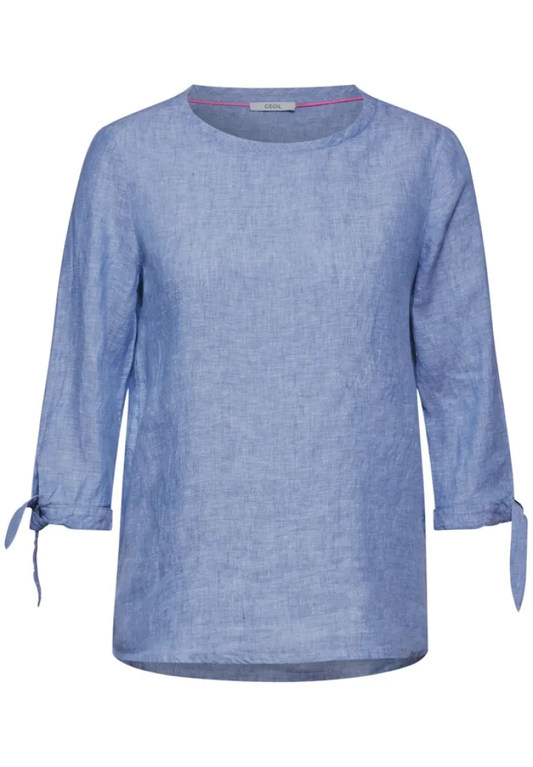 Chambray Bluse linen chambray blue
