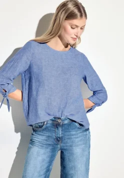 Chambray Bluse linen chambray blue