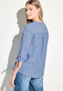 Chambray Bluse linen chambray blue