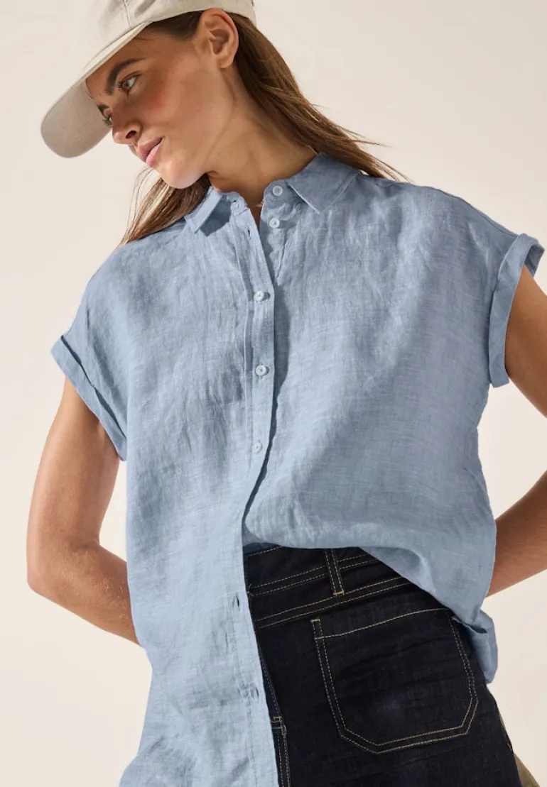 Chambray Leinenbluse chambray forever blue
