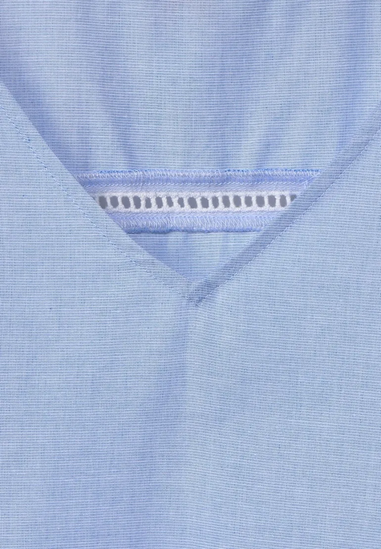 Chambrée V-Neck Bluse blue