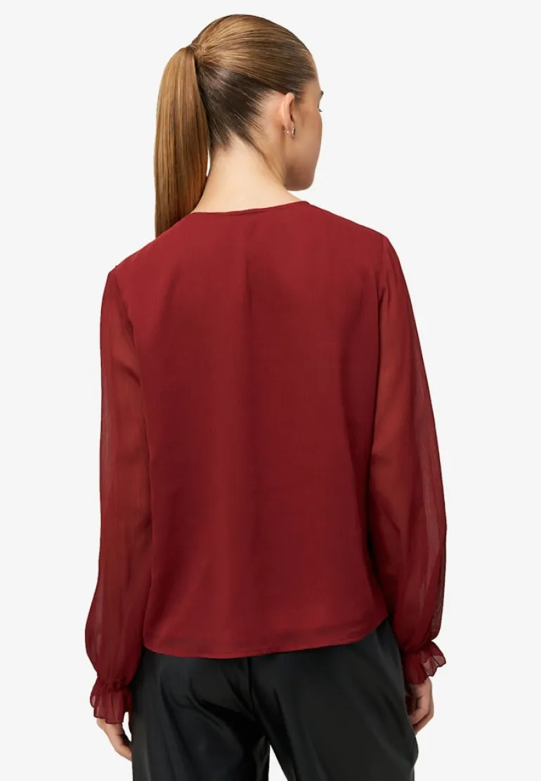 Chiffonbluse mit Volants cabernet