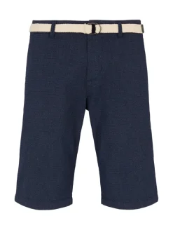 Chino Shorts mit Gürtel blue white dobby