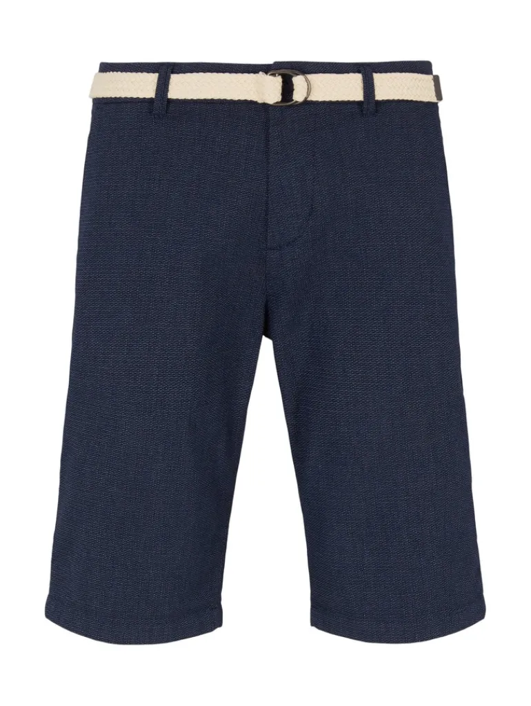 Chino Shorts mit Gürtel blue white dobby
