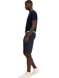 Chino Shorts mit Gürtel blue white dobby