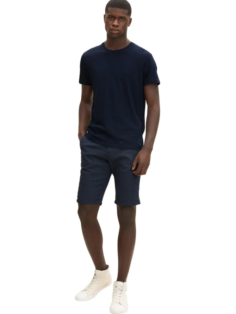Chino Shorts mit Gürtel blue white dobby