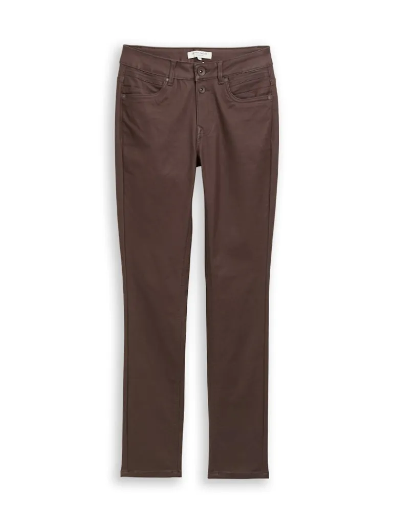 Coated TTLENE SLIM Jeans brown coated denim