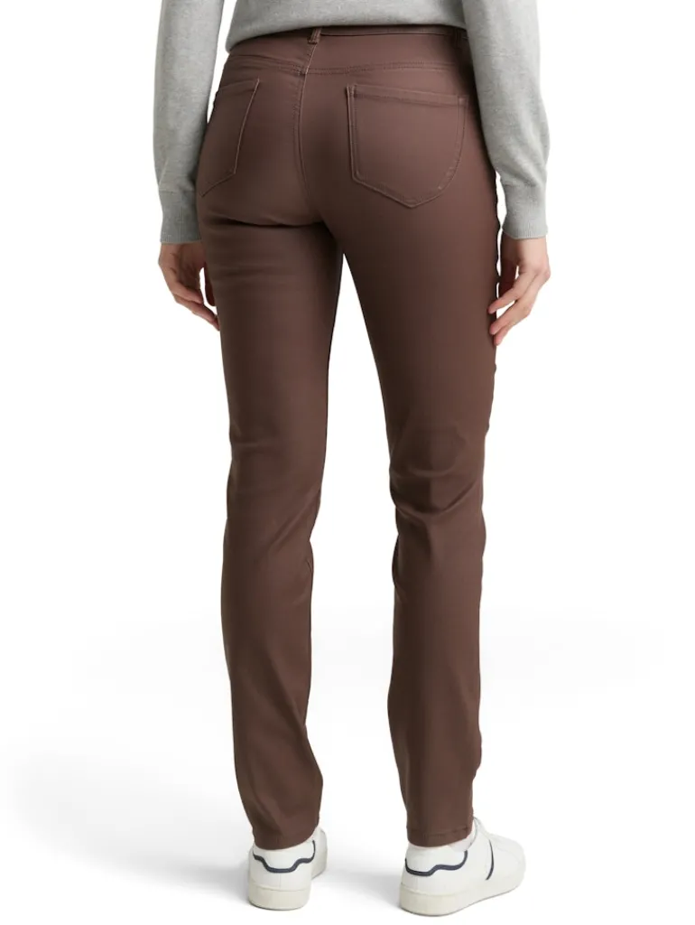 Coated TTLENE SLIM Jeans brown coated denim