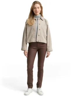Coated TTLENE SLIM Jeans brown coated denim