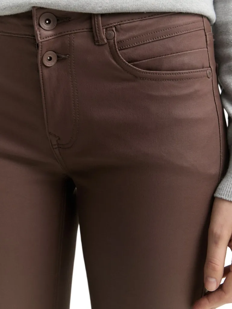 Coated TTLENE SLIM Jeans brown coated denim