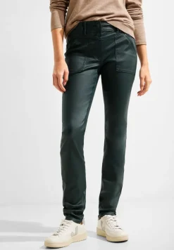Coating Slim Fit Hose dark ocean green