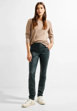 Coating Slim Fit Hose dark ocean green