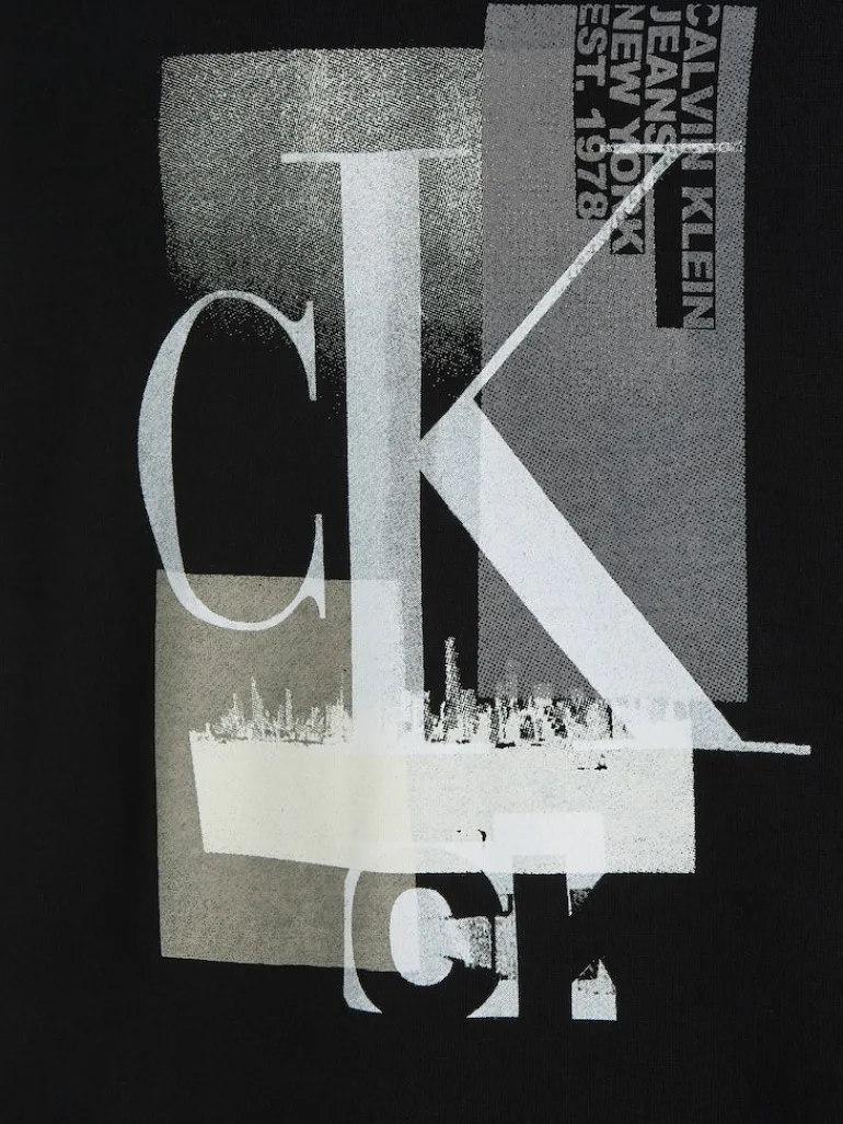 CONNECTED LAYER LANDSCAPE HOODIE ck black