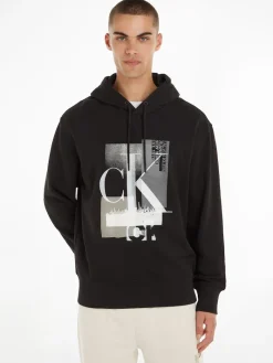 CONNECTED LAYER LANDSCAPE HOODIE ck black