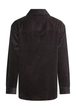 Cord-Bluse aus reiner Baumwolle caviar