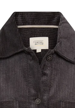 Cord-Bluse aus reiner Baumwolle caviar