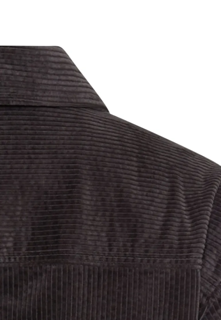 Cord-Bluse aus reiner Baumwolle caviar