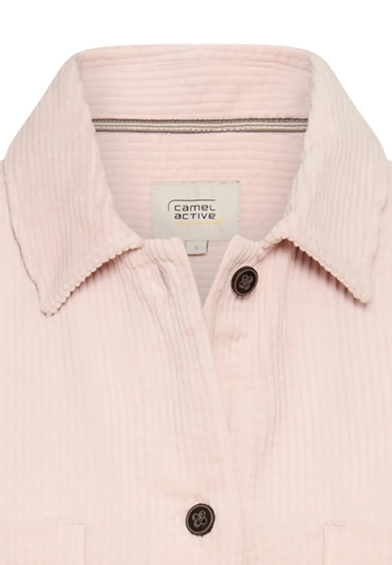 Cord-Bluse aus reiner Baumwolle mauve pink