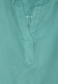 Cord-Bluse in Unifarbe adriatic green