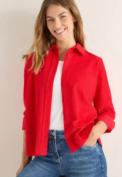 Cord Hemdbluse fiery red