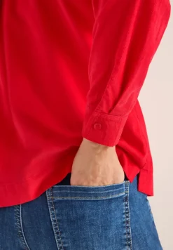 Cord Hemdbluse fiery red