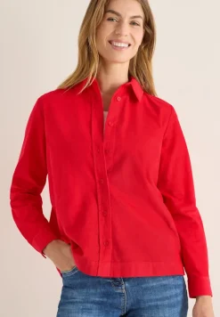 Cord Hemdbluse fiery red