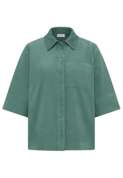 Cord Hemdbluse jewel green