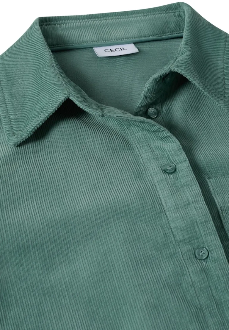 Cord Hemdbluse jewel green