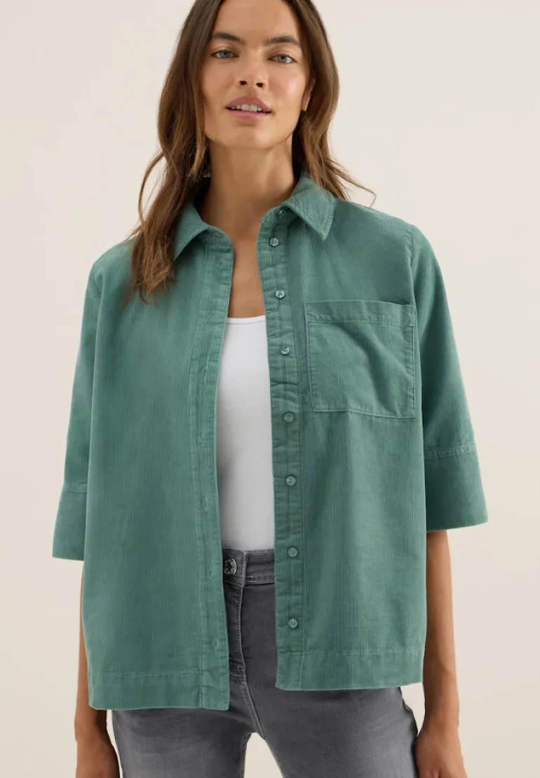 Cord Hemdbluse jewel green