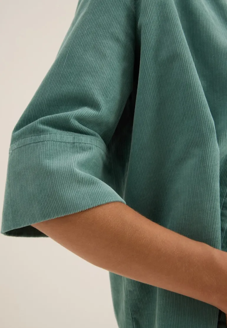 Cord Hemdbluse jewel green