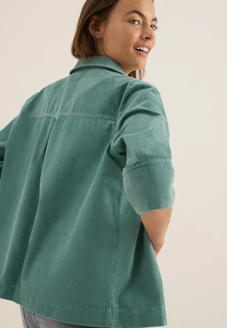 Cord Hemdbluse jewel green