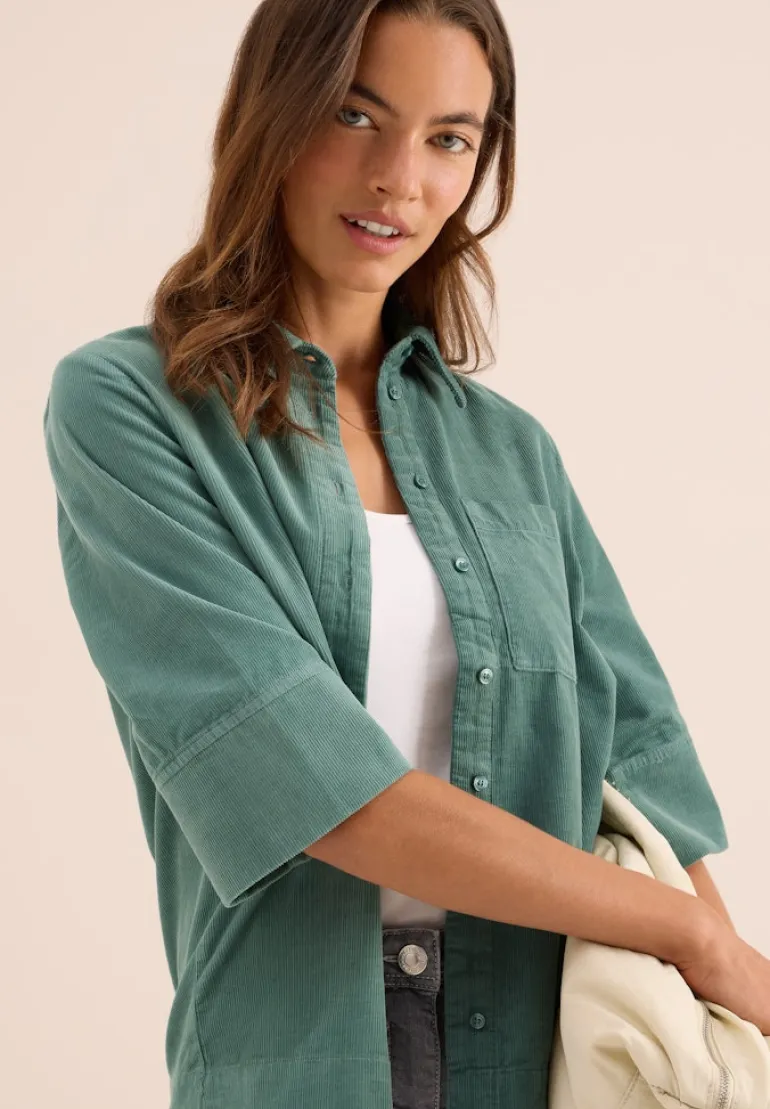 Cord Hemdbluse jewel green