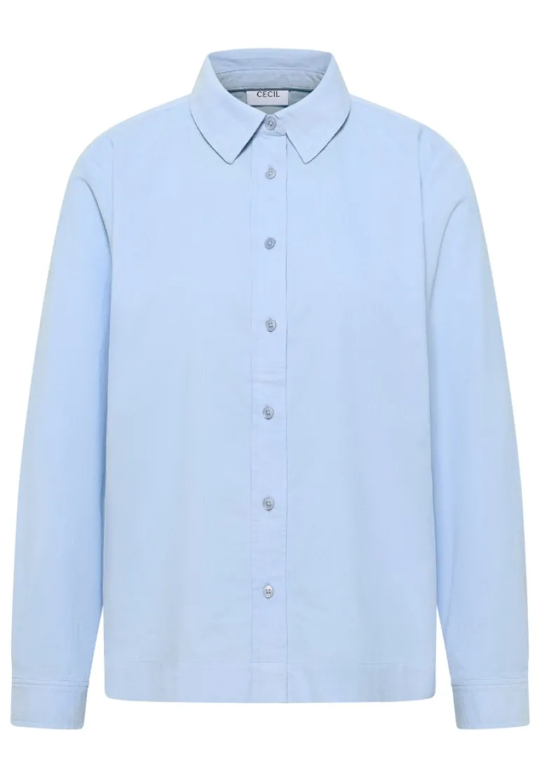 Cord Hemdbluse light sky blue