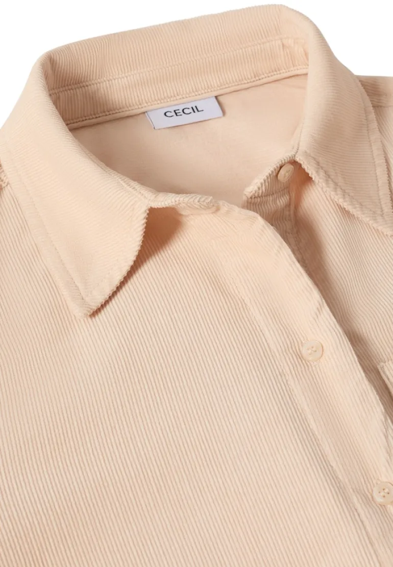 Cord Hemdbluse oat milk beige