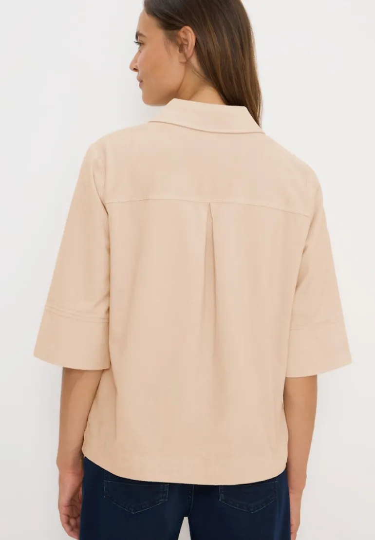 Cord Hemdbluse oat milk beige