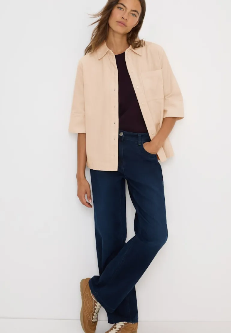 Cord Hemdbluse oat milk beige