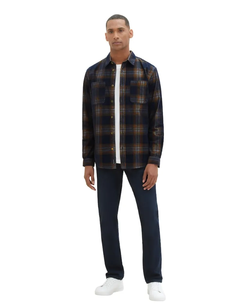 Cordhemd mit Karomuster navy colorful structured check