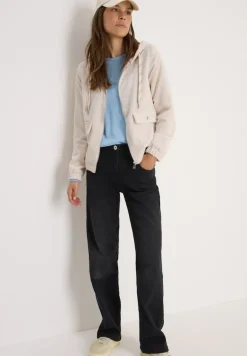 Cordjacke mit Kapuze oat milk beige