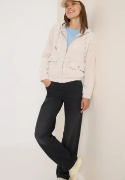 Cordjacke mit Kapuze oat milk beige