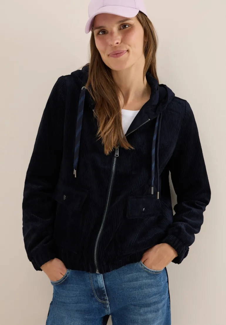 Cordjacke mit Kapuze urban dark blue